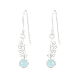 Leaf - 925 Sterling Silver Earrings with Gemstones SD45976