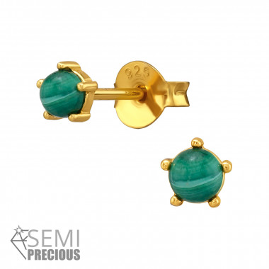 Round - 925 Sterling Silver Earrings with Gemstones SD50672