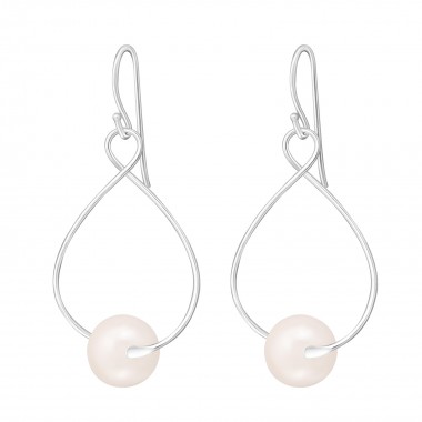 Dangle - 925 Sterling Silver Earrings with Pearls SD18847