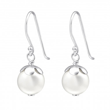Round - 925 Sterling Silver Earrings with Pearls SD24230