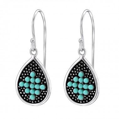Drop - 925 Sterling Silver Earrings with Pearls SD25872