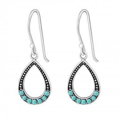 Drop - 925 Sterling Silver Earrings with Pearls SD25874