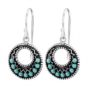 Round - 925 Sterling Silver Earrings with Pearls SD25876
