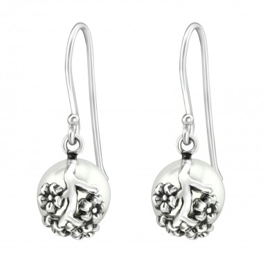Flower - 925 Sterling Silver Earrings with Pearls SD37061