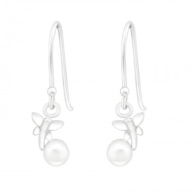 Dragonfly - 925 Sterling Silver Earrings with Pearls SD40122
