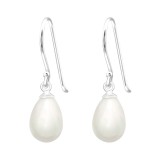 Pearl Tear - 925 Sterling Silver Earrings with Pearls SD41147