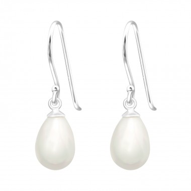 Pearl Tear - 925 Sterling Silver Earrings with Pearls SD41147