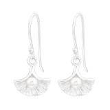 Flower - 925 Sterling Silver Earrings with Pearls SD43298