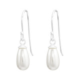 Oval - 925 Sterling Silver Earrings with Pearls SD43398