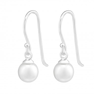 Round - 925 Sterling Silver Earrings with Pearls SD8934
