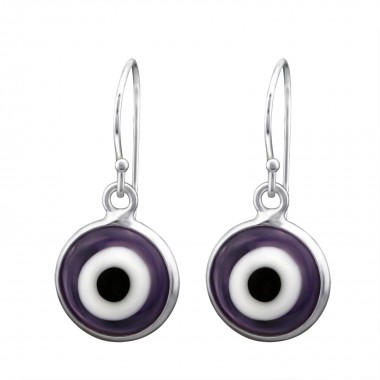 Evil eye - 925 Sterling Silver Simple Earrings SD12129