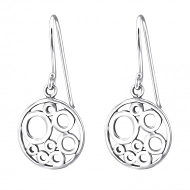 Round - 925 Sterling Silver Simple Earrings SD13371