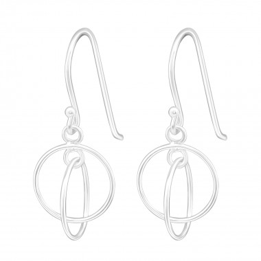 Circle - 925 Sterling Silver Simple Earrings SD14009