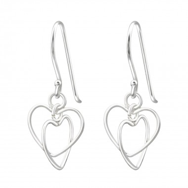 Heart - 925 Sterling Silver Simple Earrings SD14079