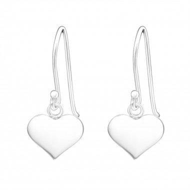 Heart - 925 Sterling Silver Simple Earrings SD15366