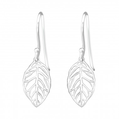 Leaf - 925 Sterling Silver Simple Earrings SD20113