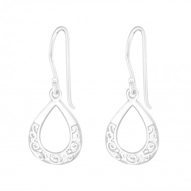 Drop - 925 Sterling Silver Simple Earrings SD20114