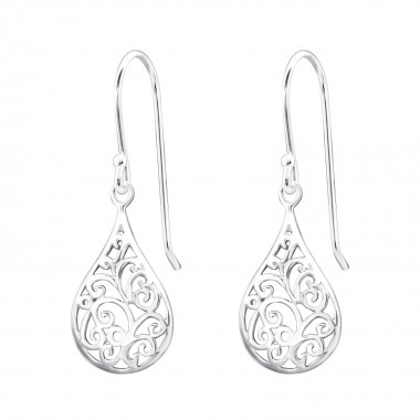 Drop - 925 Sterling Silver Simple Earrings SD20138