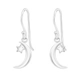 Moon - 925 Sterling Silver Simple Earrings SD26634