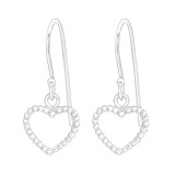 Heart - 925 Sterling Silver Simple Earrings SD26638