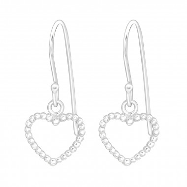 Heart - 925 Sterling Silver Simple Earrings SD26638