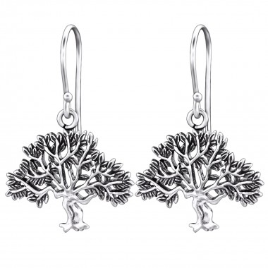 Tree - 925 Sterling Silver Simple Earrings SD27784