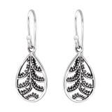 Patterned Drop Bali - 925 Sterling Silver Simple Earrings SD30070