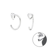Heart - 925 Sterling Silver Simple Earrings SD30601