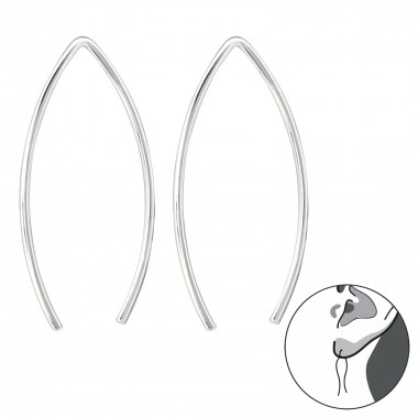 Wire - 925 Sterling Silver Simple Earrings SD30611