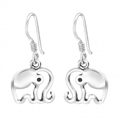 Elephant - 925 Sterling Silver Simple Earrings SD30750