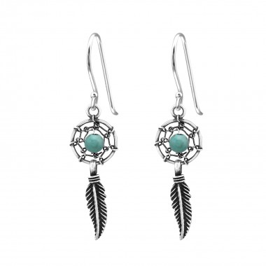 Dream Catcher - 925 Sterling Silver Simple Earrings SD30824