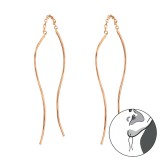 Wavy Thread Thru - 925 Sterling Silver Simple Earrings SD31132