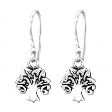 Celtic Tree Of Life - 925 Sterling Silver Simple Earrings SD31611
