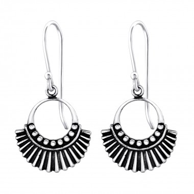 Ethnic - 925 Sterling Silver Simple Earrings SD32148