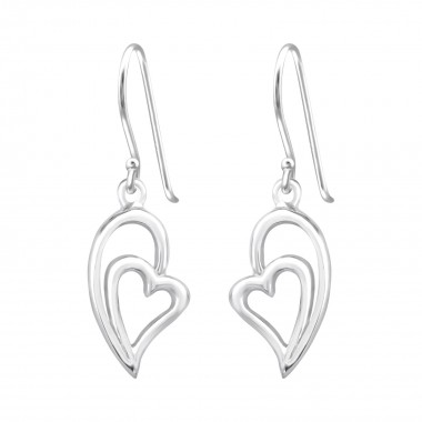 Heart - 925 Sterling Silver Simple Earrings SD34839