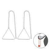 Thread Through Triangle - 925 Sterling Silver Simple Earrings SD34864