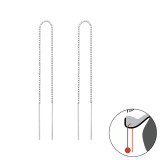 Thread Through - 925 Sterling Silver Simple Earrings SD34869