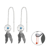 Dreamcatcher Thread Through - 925 Sterling Silver Simple Earrings SD34871