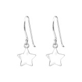 Star - 925 Sterling Silver Simple Earrings SD35305