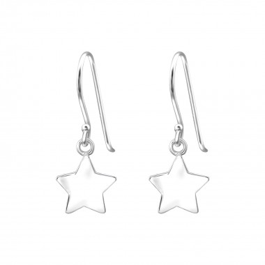 Star - 925 Sterling Silver Simple Earrings SD35305