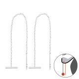 Thread Through Bar Earring - 925 Sterling Silver Simple Earrings SD35771