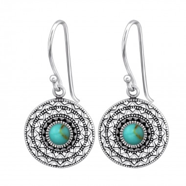 Ethnic - 925 Sterling Silver Simple Earrings SD36074