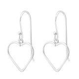 Heart - 925 Sterling Silver Simple Earrings SD36120
