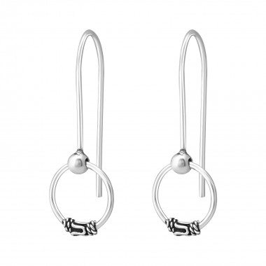Bali Hoops - 925 Sterling Silver Simple Earrings SD36535