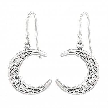 Moon - 925 Sterling Silver Simple Earrings SD36699