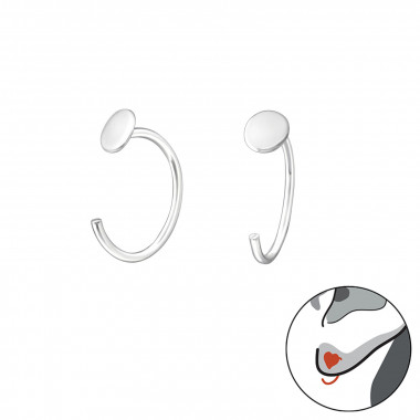 Round - 925 Sterling Silver Simple Earrings SD36989