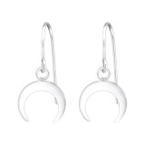 Moon - 925 Sterling Silver Simple Earrings SD36991