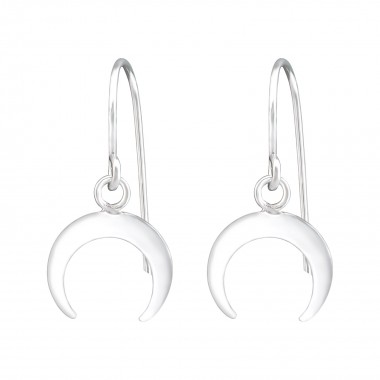 Moon - 925 Sterling Silver Simple Earrings SD36991