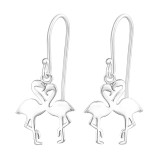 Flamingo Lover - 925 Sterling Silver Simple Earrings SD37262