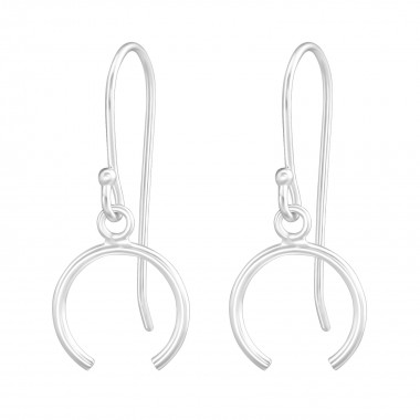Curve - 925 Sterling Silver Simple Earrings SD37358